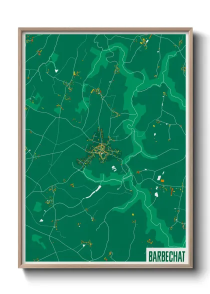Une affiche de carte sur Barbechat