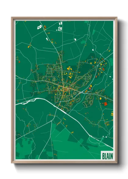 Une affiche de carte sur Blain