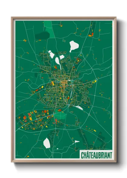Une affiche de carte sur Châteaubriant