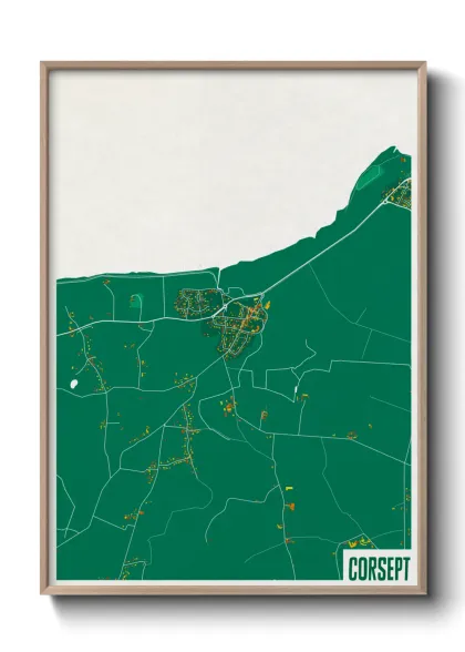 Une affiche de carte sur Corsept