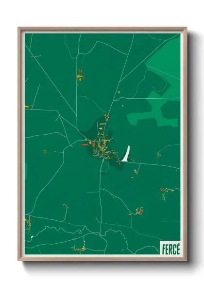 Une affiche de carte sur Fercé