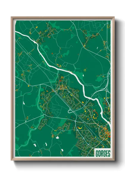 Une affiche de carte sur Gorges