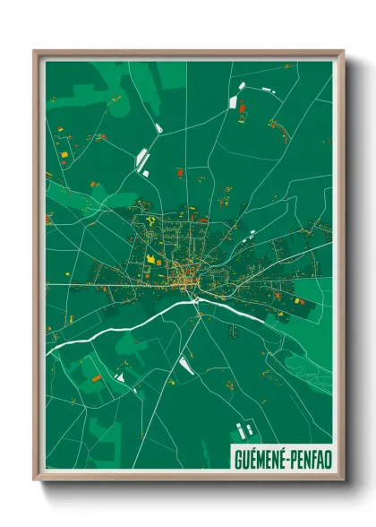 Une affiche de carte sur Guémené-Penfao