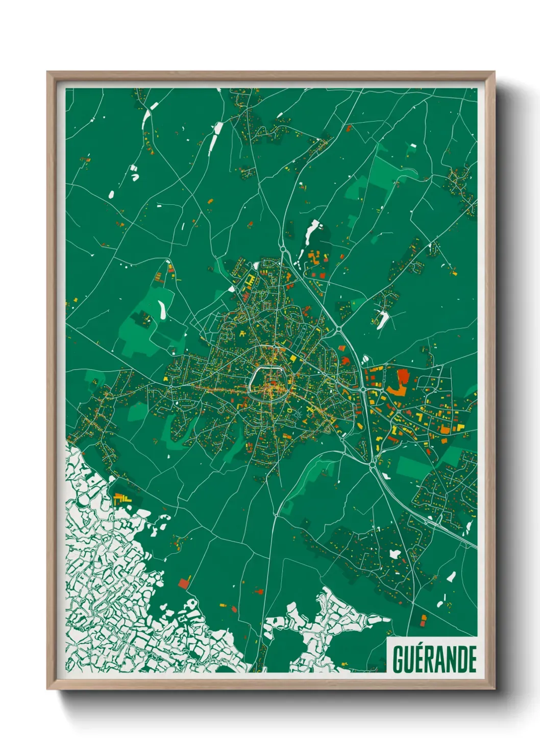 Un poster carte Guérande