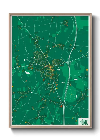 Une affiche de carte sur Héric