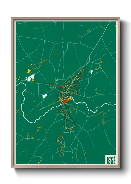 Une affiche de carte sur Issé