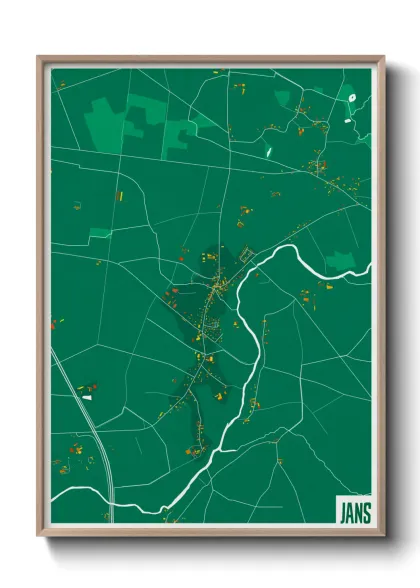 Une affiche de carte sur Jans