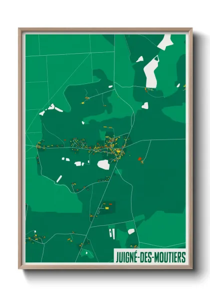 Une affiche de carte sur Juigné-des-Moutiers