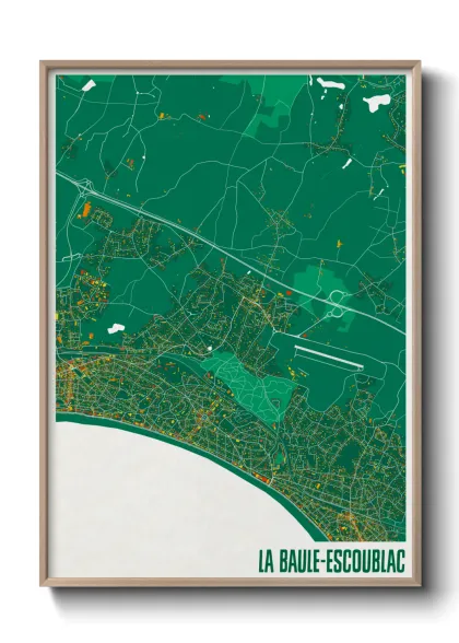 Une affiche de carte sur La Baule-Escoublac