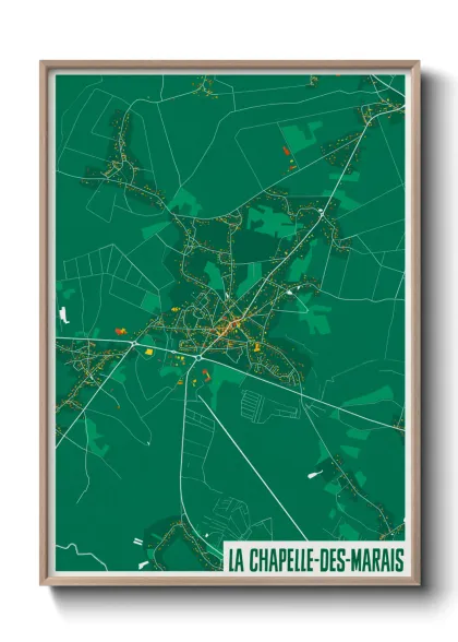 Une affiche de carte sur La Chapelle-des-Marais