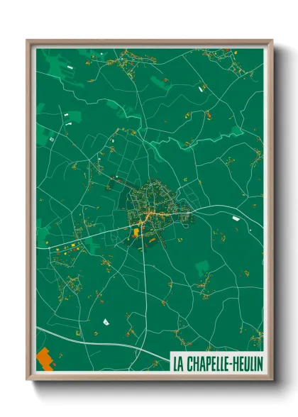 Une affiche de carte sur La Chapelle-Heulin