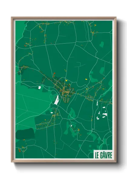 Une affiche de carte sur Le Gâvre