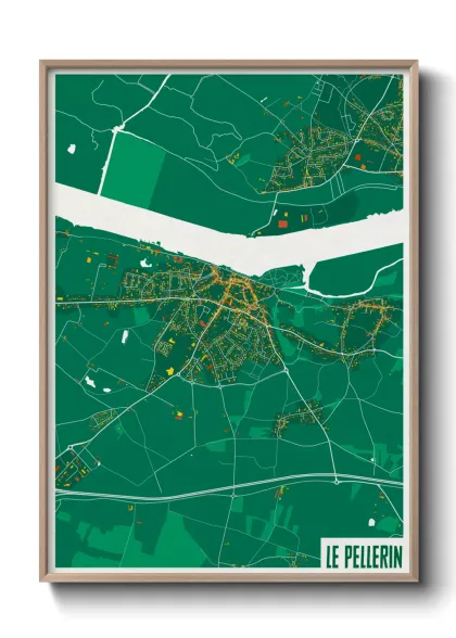 Une affiche de carte sur Le Pellerin