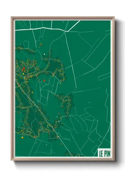 Une affiche de carte sur Le Pin