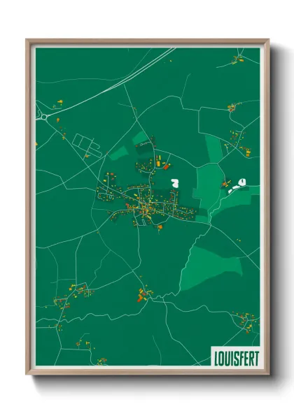 Une affiche de carte sur Louisfert