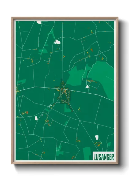 Une affiche de carte sur Lusanger