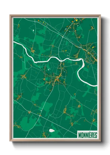 Une affiche de carte sur Monnières