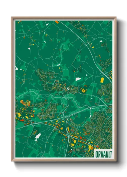 Une affiche de carte sur Orvault