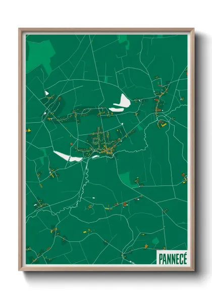Une affiche de carte sur Pannecé