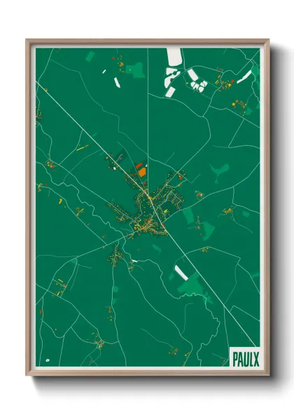 Une affiche de carte sur Paulx