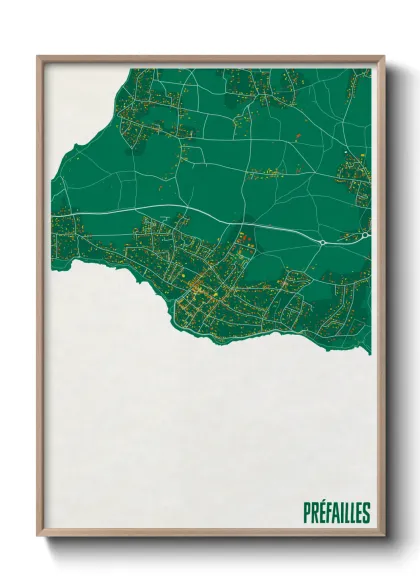 Une affiche de carte sur Préfailles