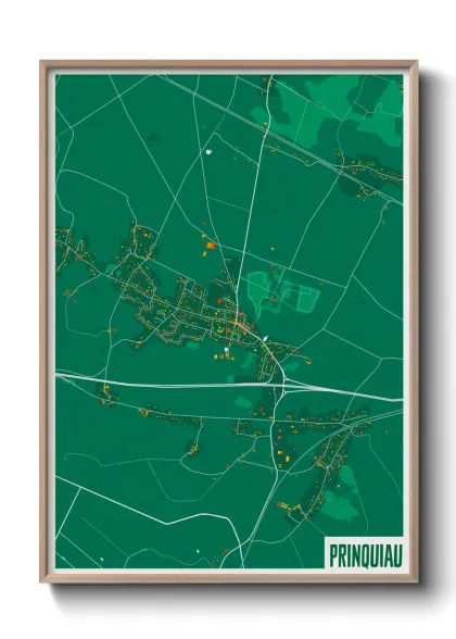 Une affiche de carte sur Prinquiau