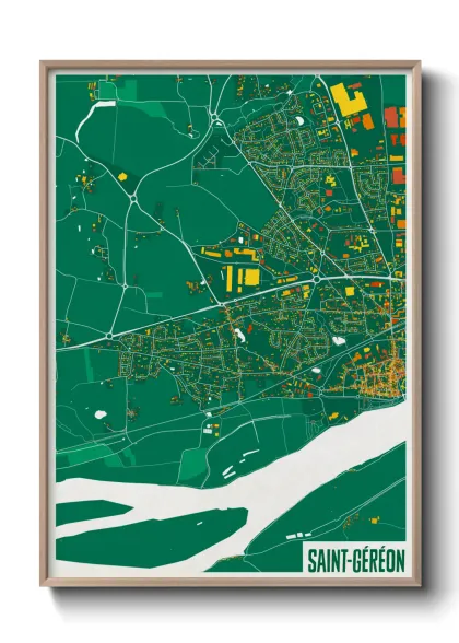 Une affiche de carte sur Saint-Géréon