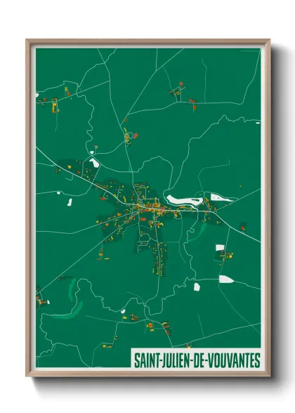 Une affiche de carte sur Saint-Julien-de-Vouvantes