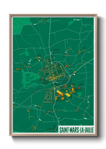 Une affiche de carte sur Saint-Mars-la-Jaille