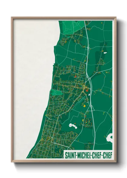 Une affiche de carte sur Saint-Michel-Chef-Chef