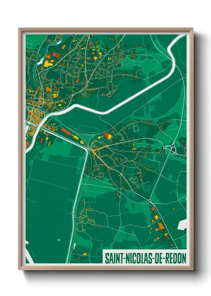 Une affiche de carte sur Saint-Nicolas-de-Redon