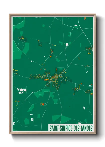 Une affiche de carte sur Saint-Sulpice-des-Landes