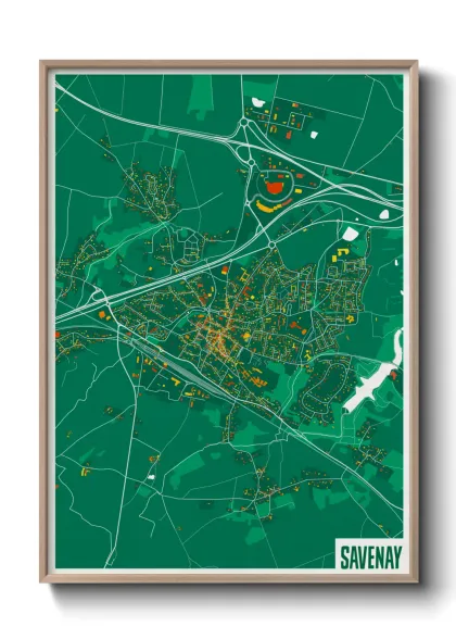 Une affiche de carte sur Savenay