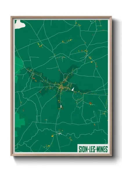 Une affiche de carte sur Sion-les-Mines