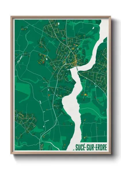 Une affiche de carte sur Sucé-sur-Erdre