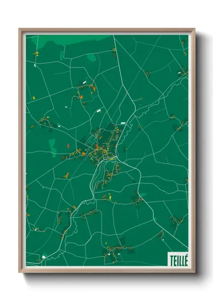 Une affiche de carte sur Teillé