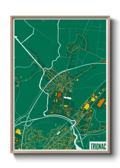 Une affiche de carte sur Trignac