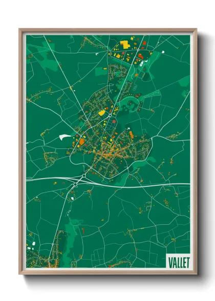 Une affiche de carte sur Vallet