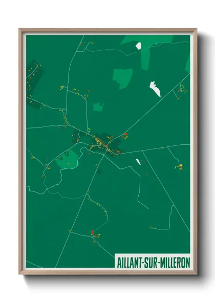 Une affiche de carte sur Aillant-sur-Milleron