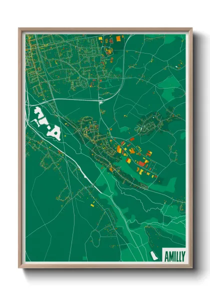 Une affiche de carte sur Amilly