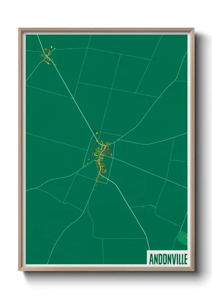 Une affiche de carte sur Andonville