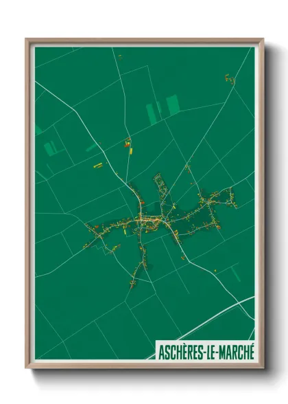 Une affiche de carte sur Aschères-le-Marché