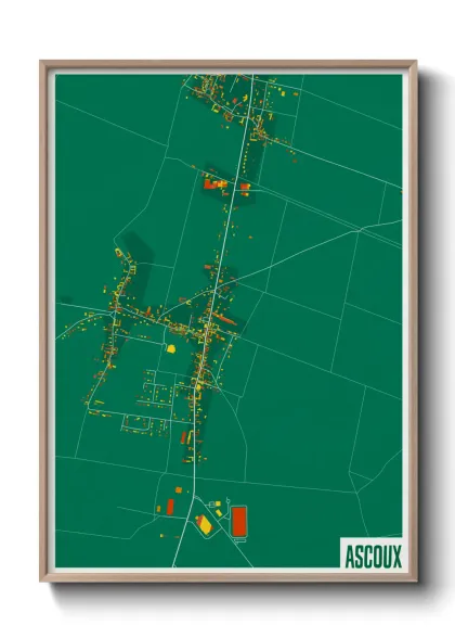 Une affiche de carte sur Ascoux