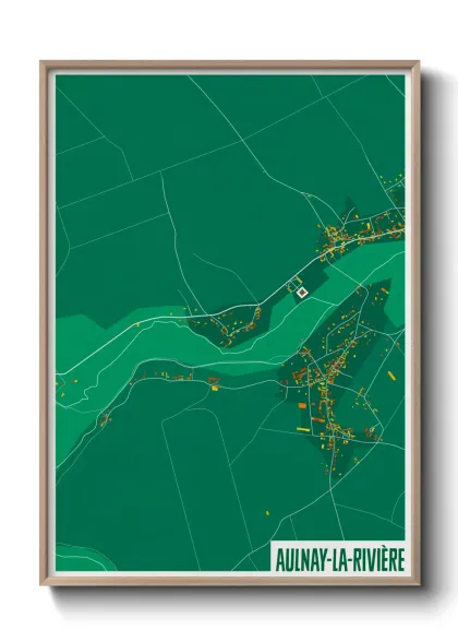 Une affiche de carte sur Aulnay-la-Rivière