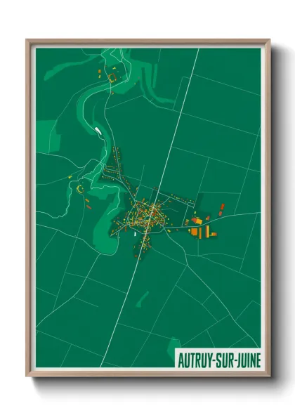 Une affiche de carte sur Autruy-sur-Juine