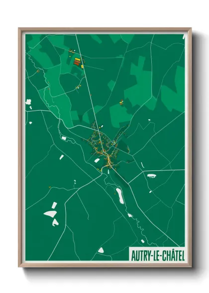Une affiche de carte sur Autry-le-Châtel