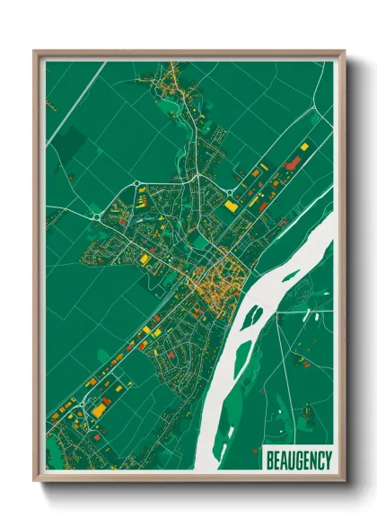 Une affiche de carte sur Beaugency