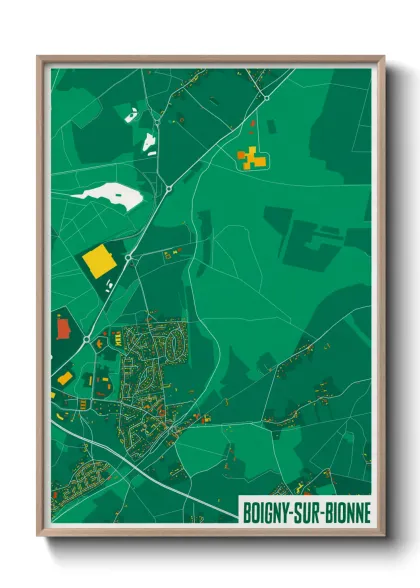Une affiche de carte sur Boigny-sur-Bionne