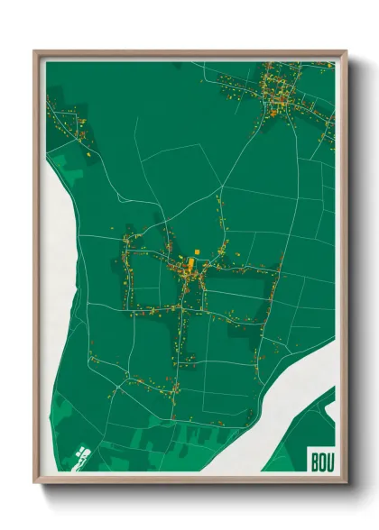 Une affiche de carte sur Bou
