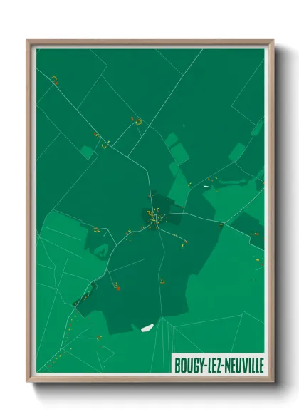 Une affiche de carte sur Bougy-lez-Neuville